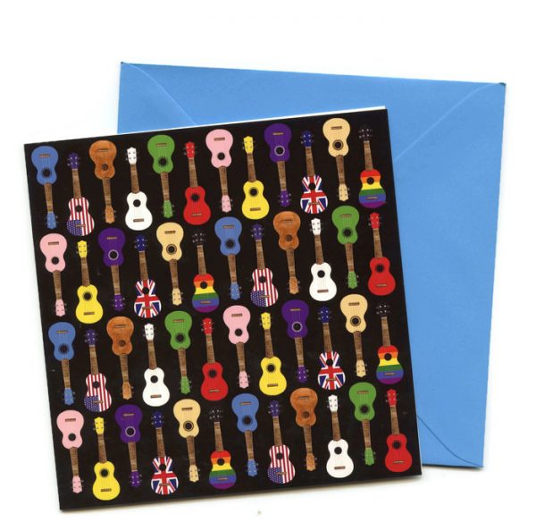 colourful ukulele card black