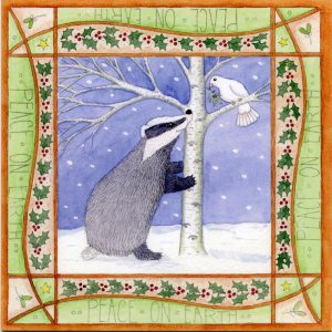 badger and dove christmas card