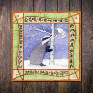 badger and dove christmas card