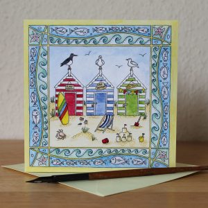 Beach Huts Greetings Card