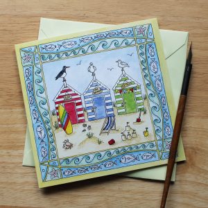 Beach Huts Greetings Card