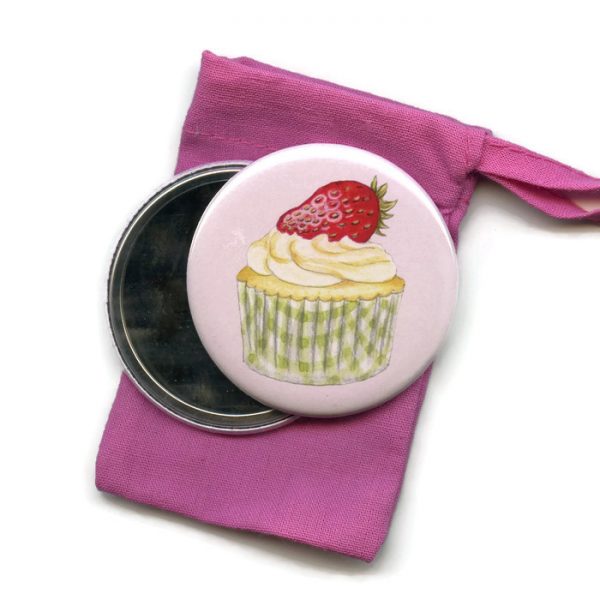 Strawberry Cupcake Pocket Mirror