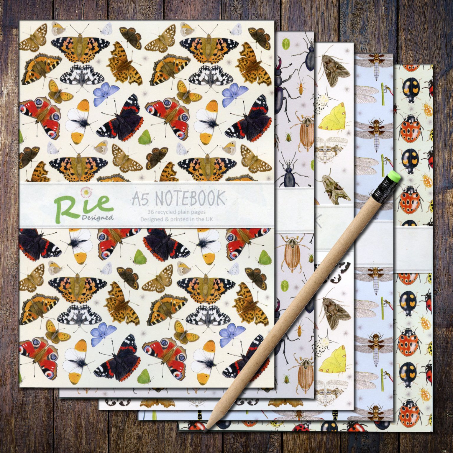 Dragonflies A5 Plain Paper Recycled Notebook