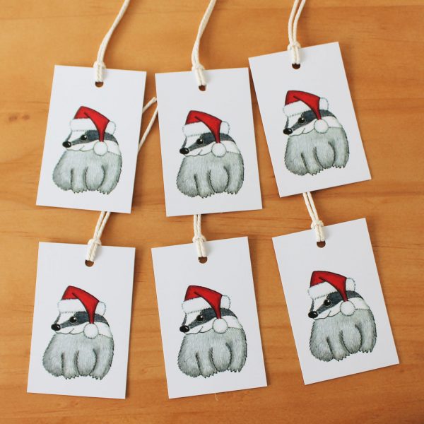 badger christmas gift tags