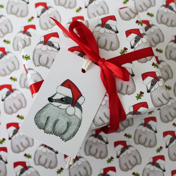 badger christmas gift wrap