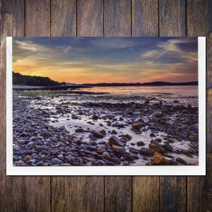 sunset balcary bay photo card