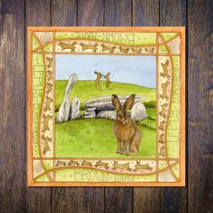 Hare cairn holy greetings card