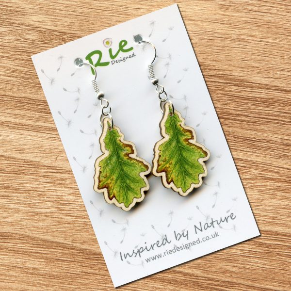 oak leaf drop earrings