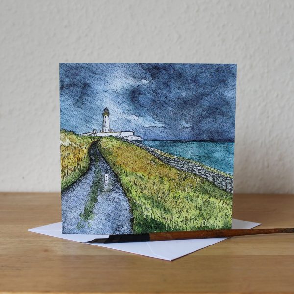 mull of galloway storm greetings card