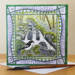 Pied Flycatcher Wood of Cree greetings card