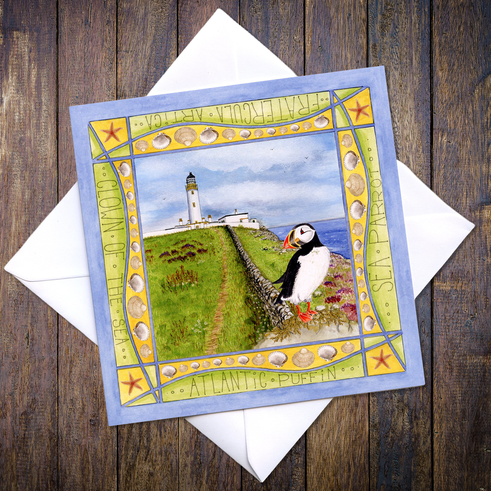 Puffin Mull of Galloway Blank Greetings Card