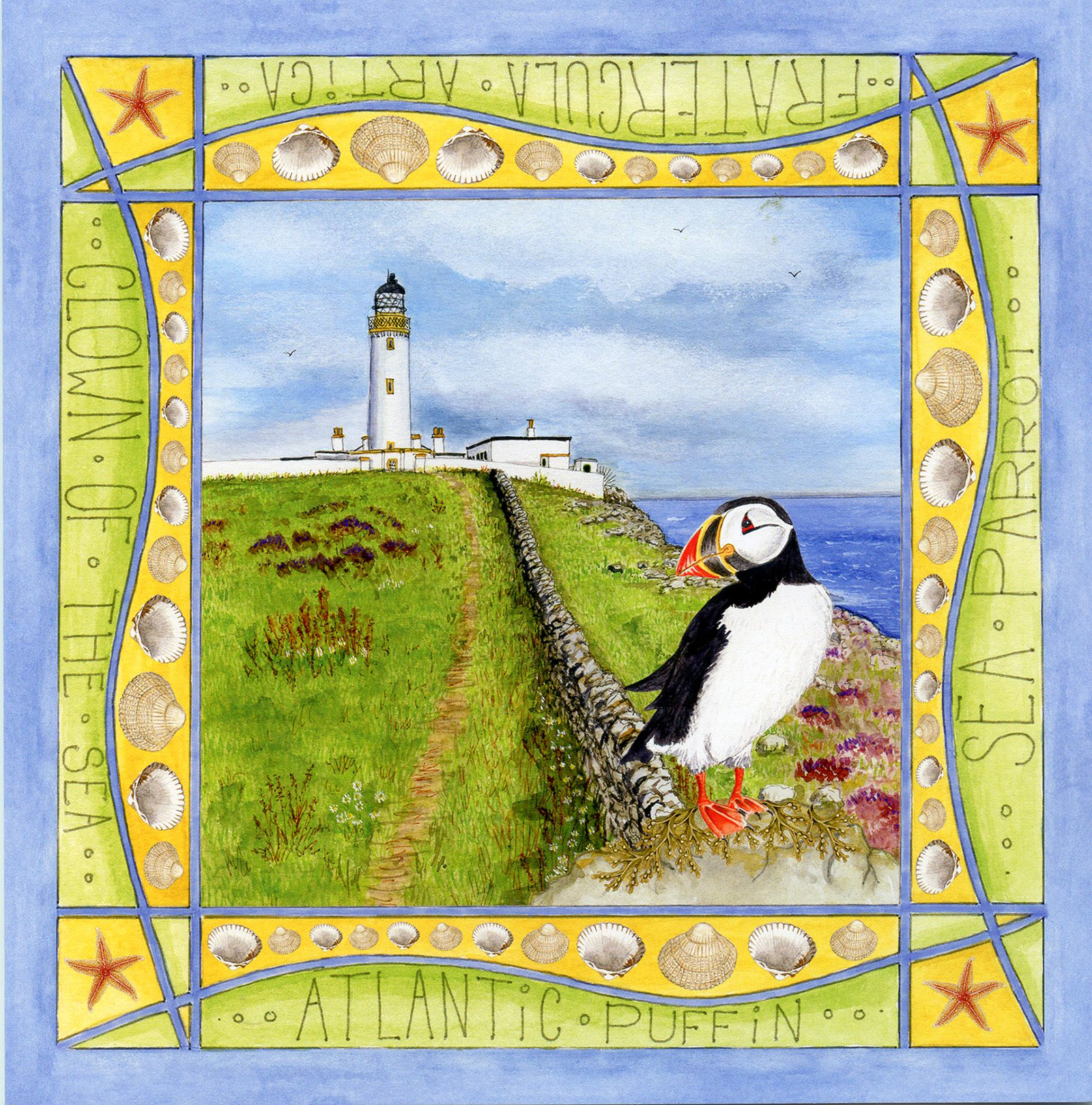Puffin Mull of Galloway Blank Greetings Card