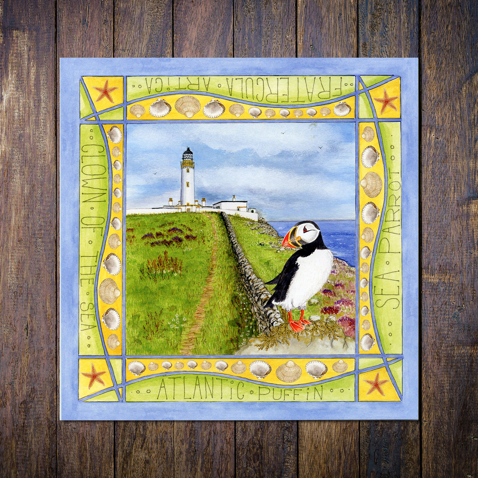 Puffin Mull of Galloway Blank Greetings Card