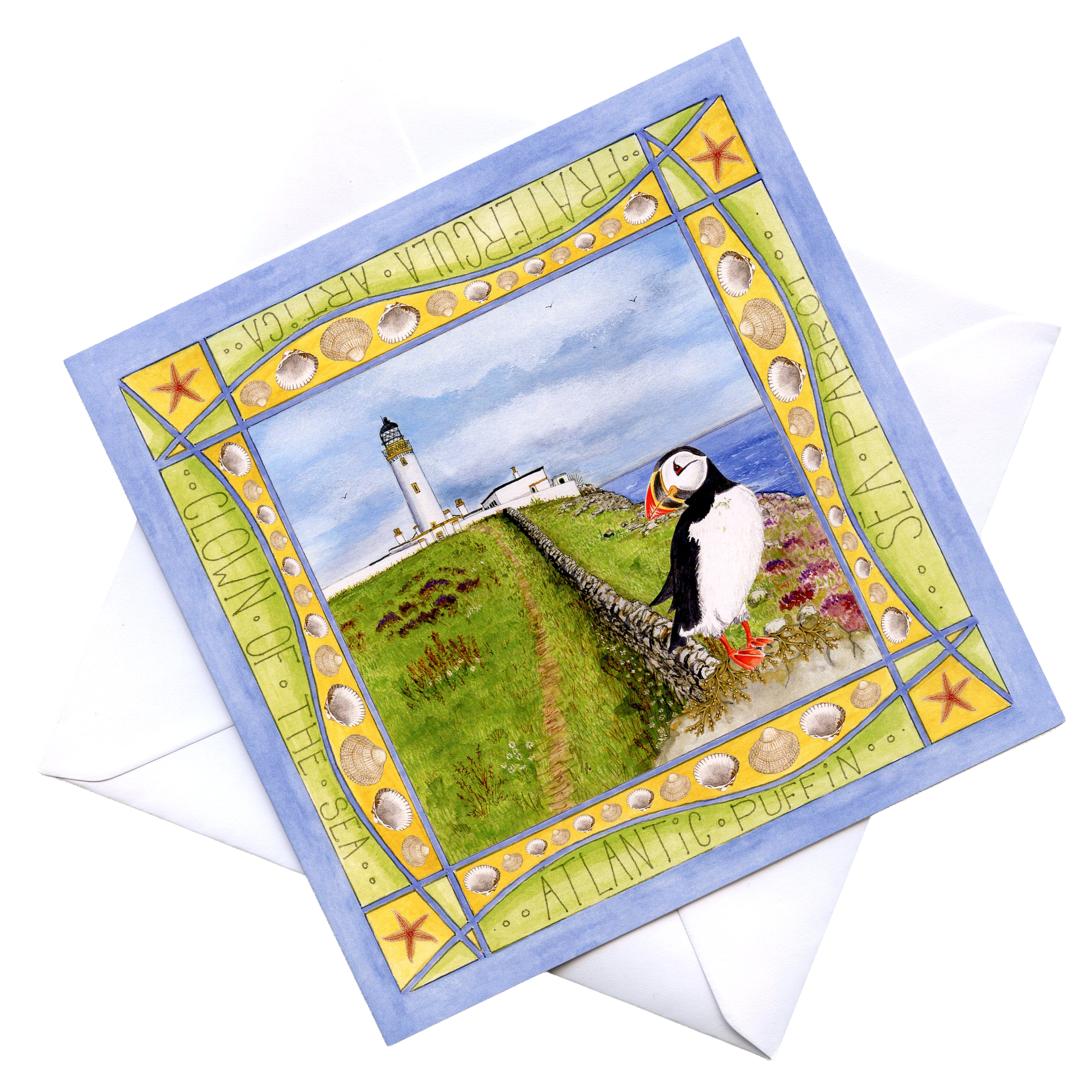 Puffin Mull of Galloway Blank Greetings Card