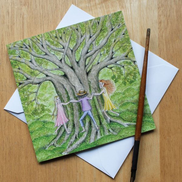 Tree Hugs Greetings Card