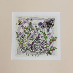 celtic flora heath mounted print