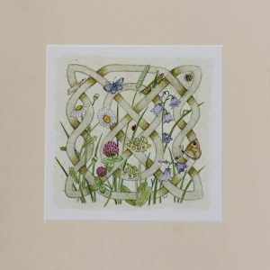 celtic flora meadow mounted print