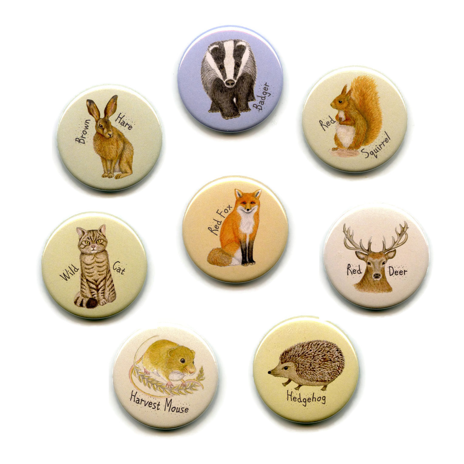 British Wildlife 38mm badges & Fridge Magnets collector animals wild bird UK 