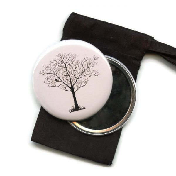 tree silhouette pocket mirror