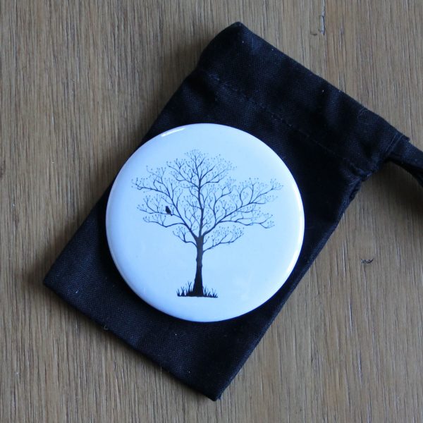 tree silhouette pocket mirror