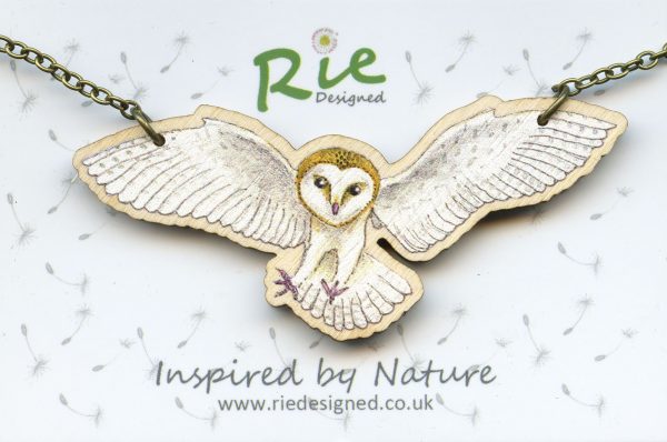 Flying Barn owl necklace