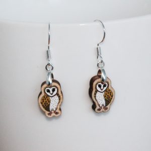 barn owl drop earrings