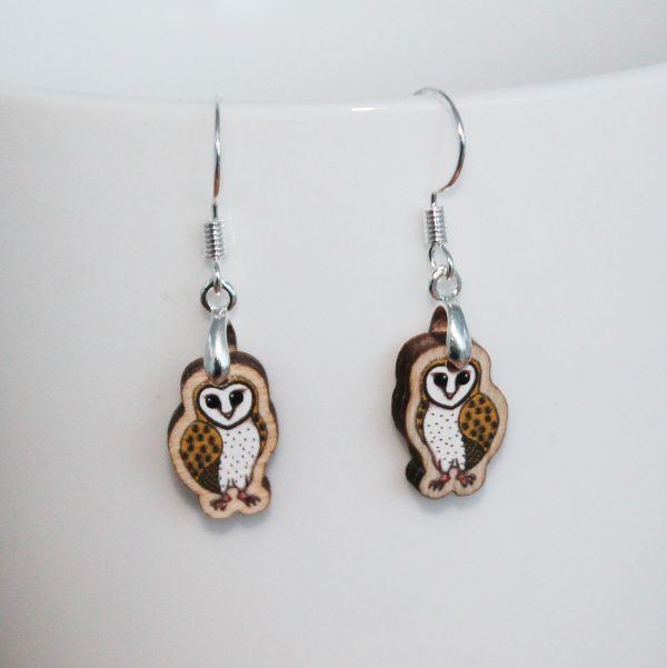 barn owl drop earrings