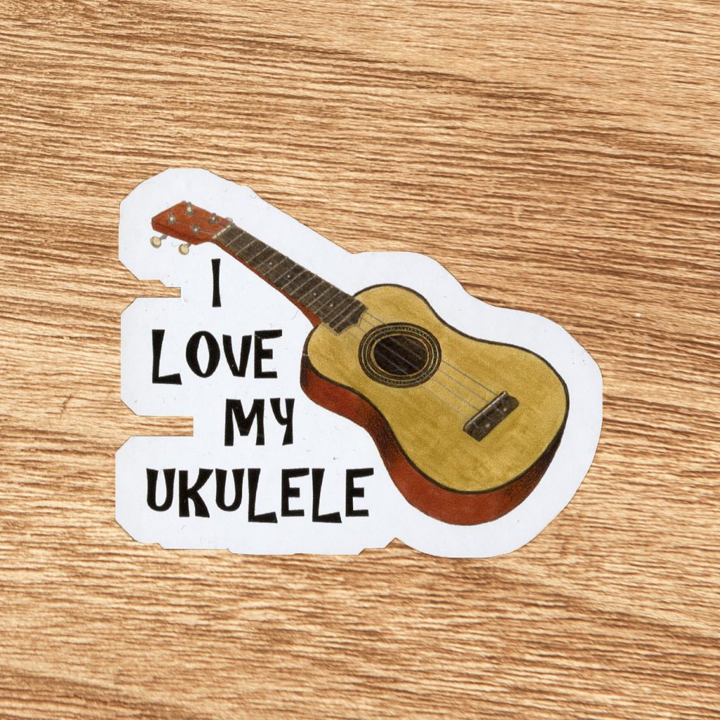 I Love My Ukulele Vinyl Sticker