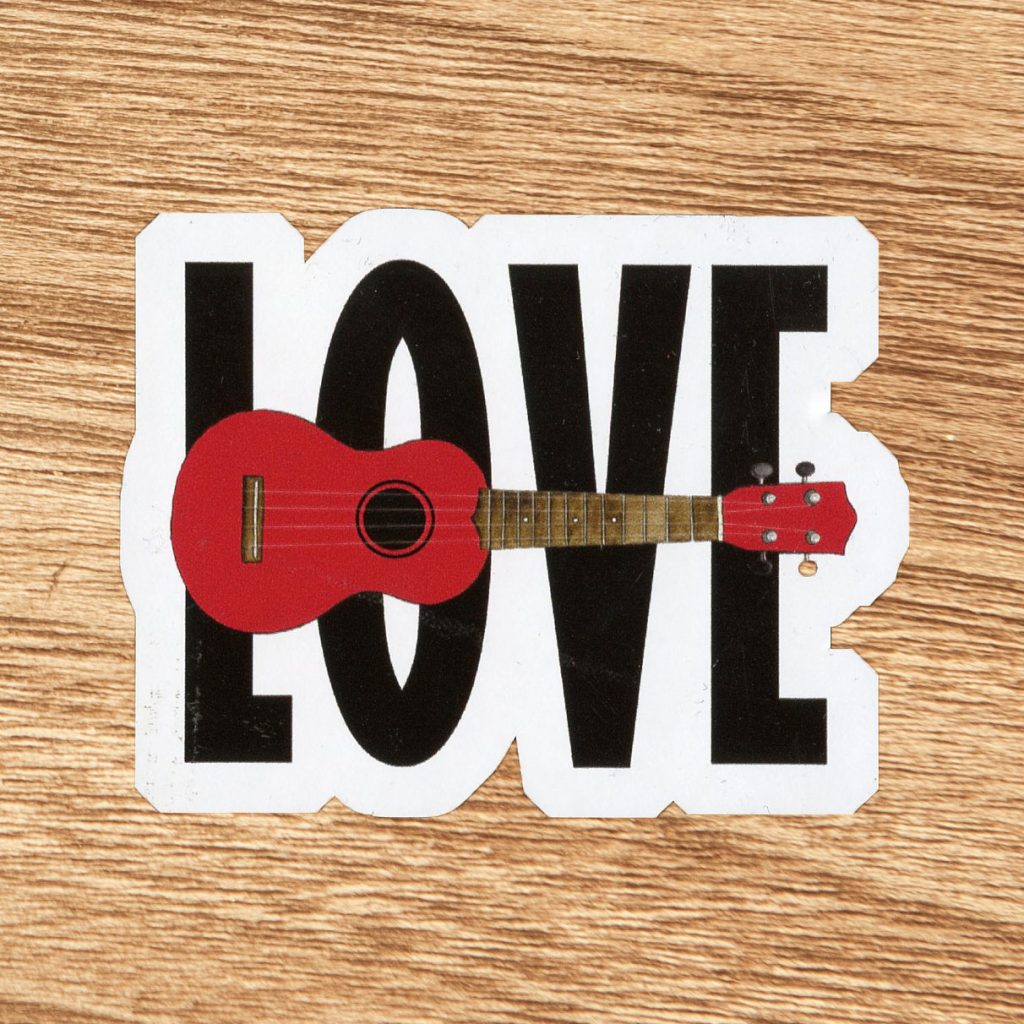 Love Ukulele Vinyl Sticker