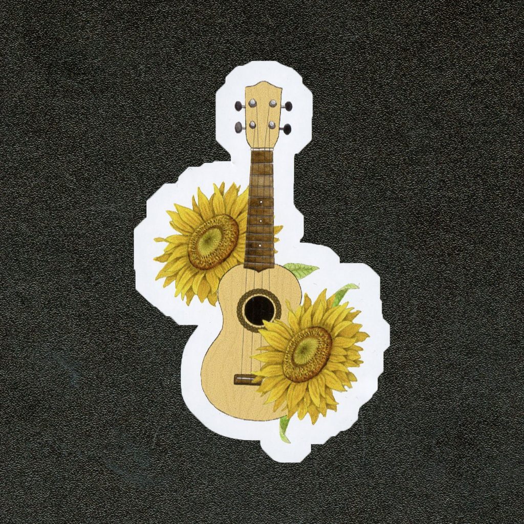 Sunflower Floral Ukulele Vinyl Sticker