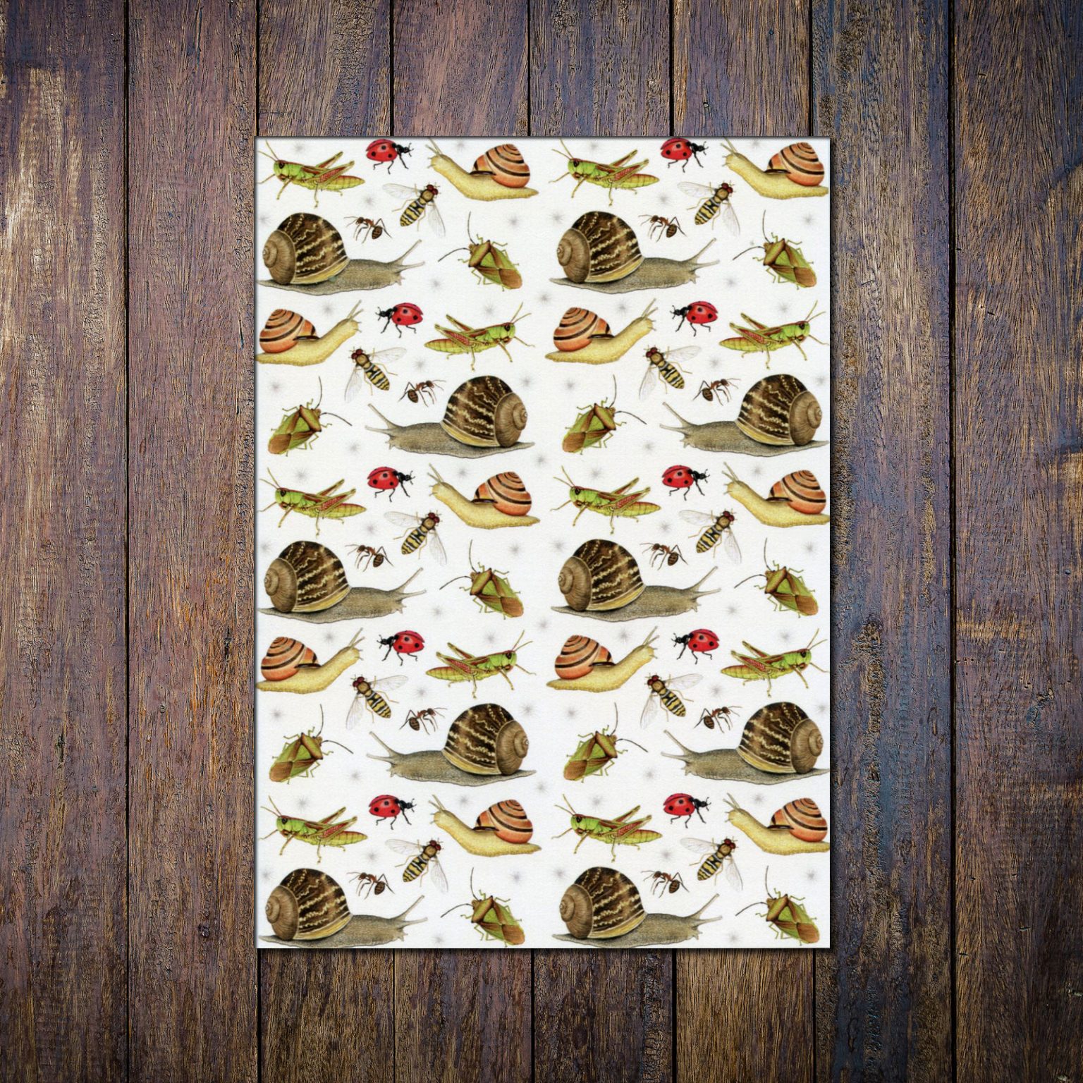 Minibeasts A6 Plain Paper Recycled Notebook