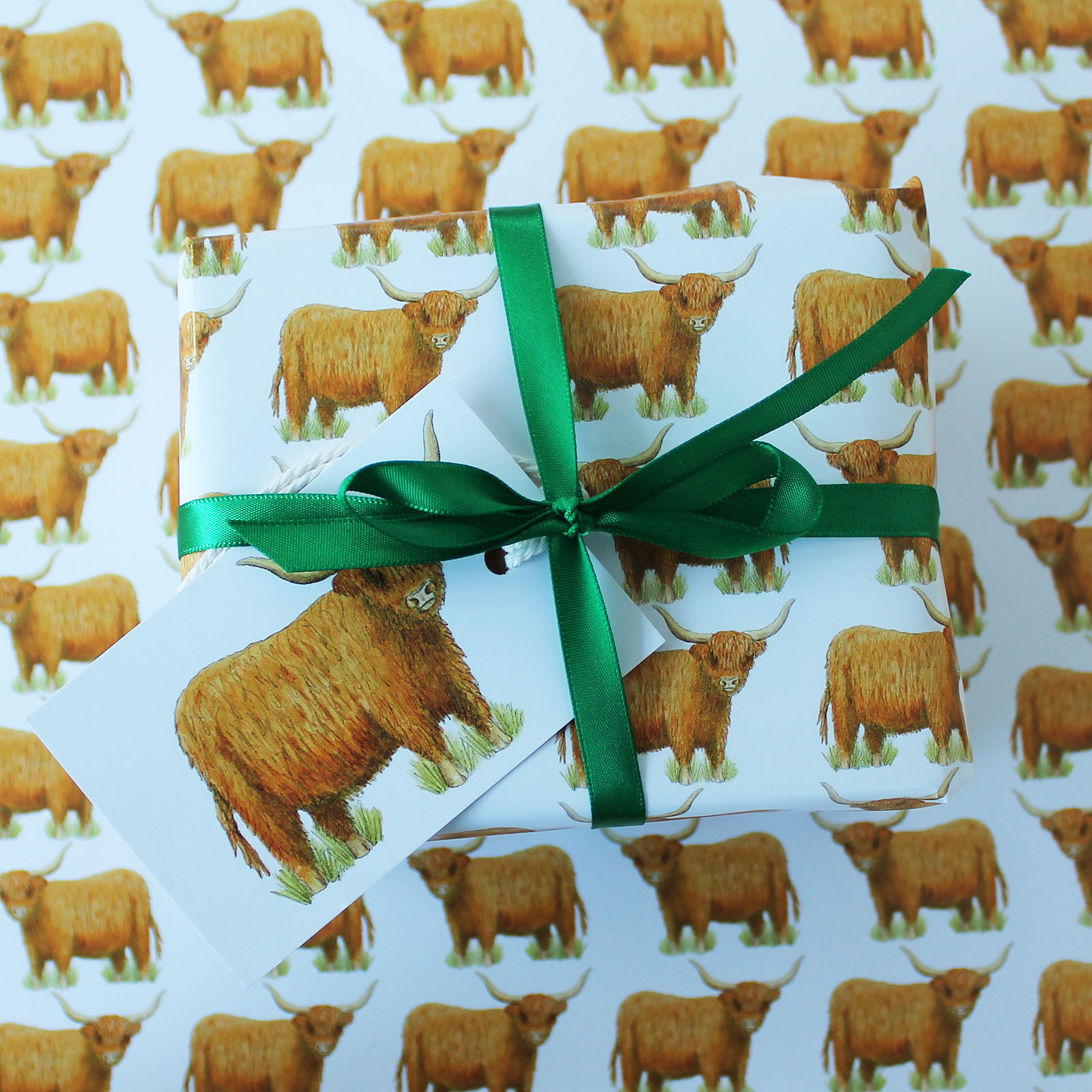 Highland Cow Gift Wrapping Paper and Gift Tags Highland Cow