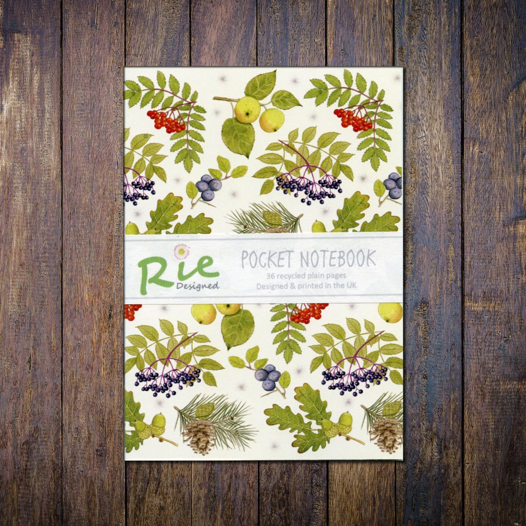 Tree Leaves A6 Plain Paper Recycled Notebook