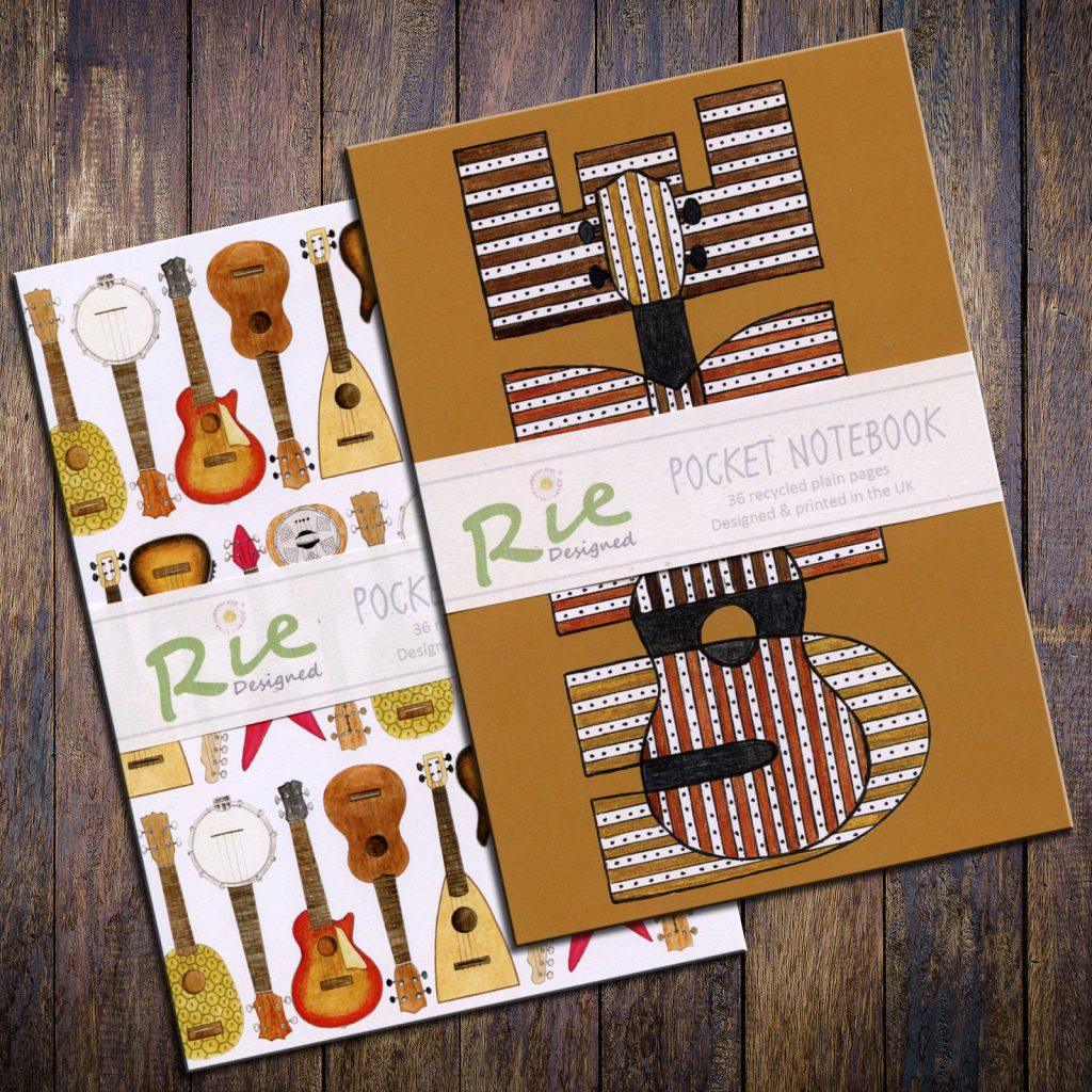 Ukulele A6 Plain Paper Recycled Notebooks