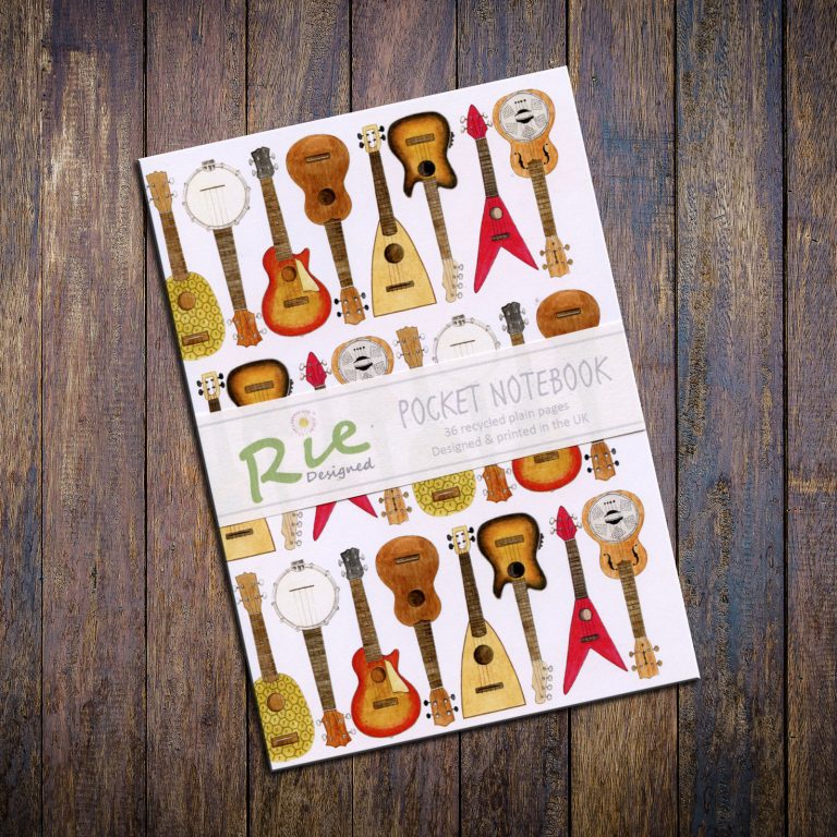 Ukulele A6 Plain Paper Recycled Notebooks