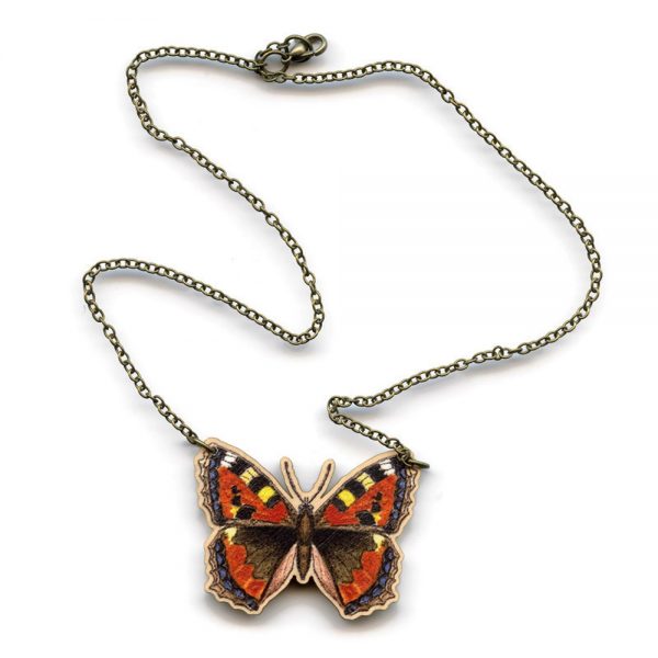 small tortoiseshell butterfly necklace