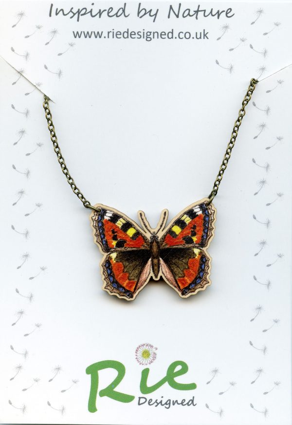 small tortoiseshell butterfly necklace