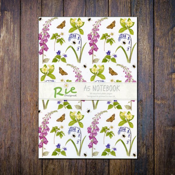 Woodland-wildfowers-A5-recycled-notebook