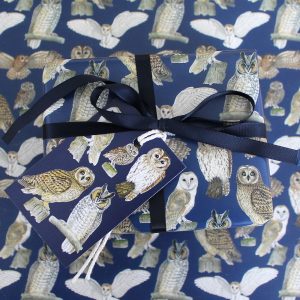 British Owls Gift Wrap and Tags