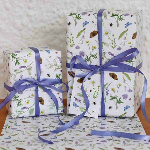 Meadow Wild Flower Wrapping Paper and tags.