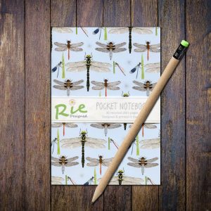 British Dragonflies A6 Plain Paper Recycled Notebook