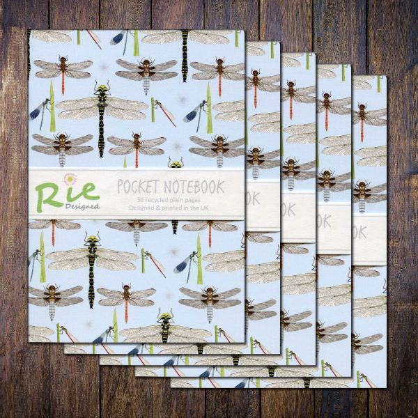 British Dragonflies A6 Plain Paper Recycled Notebook