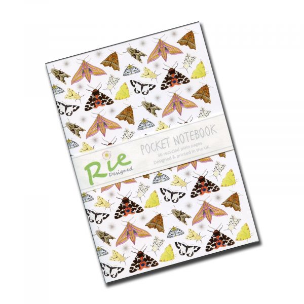 Moths A6 recycled notebook