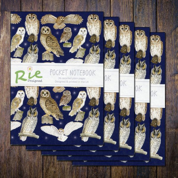 owls A6 recycled notebook