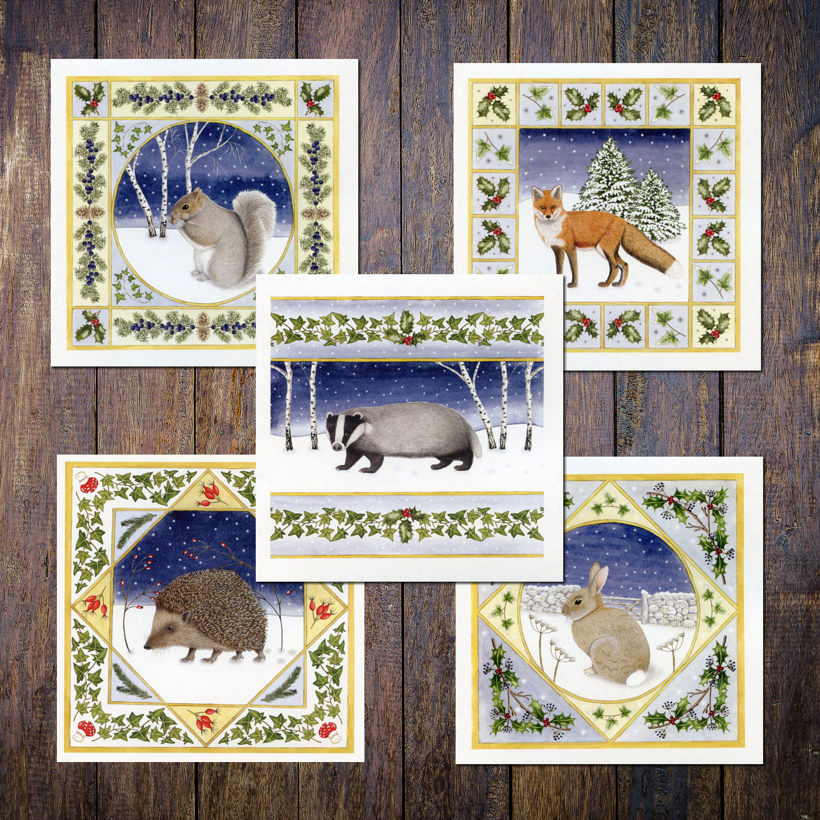 Winter-British-Wild-Animals Christmas Cards