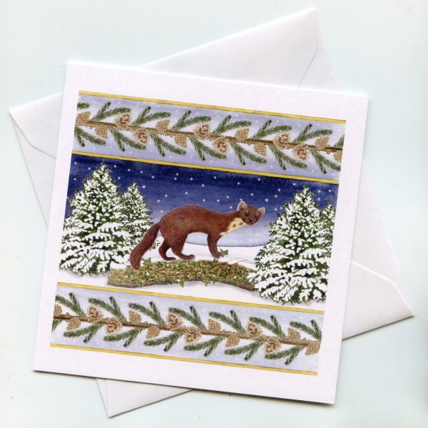 Winter-Pine-Marten-Christmas-Card