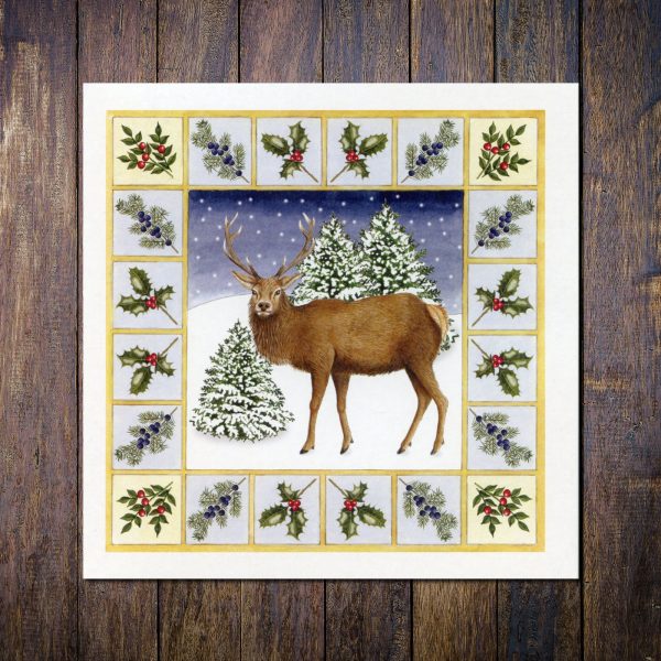 Winter-Red-Deer-Christmas-Card
