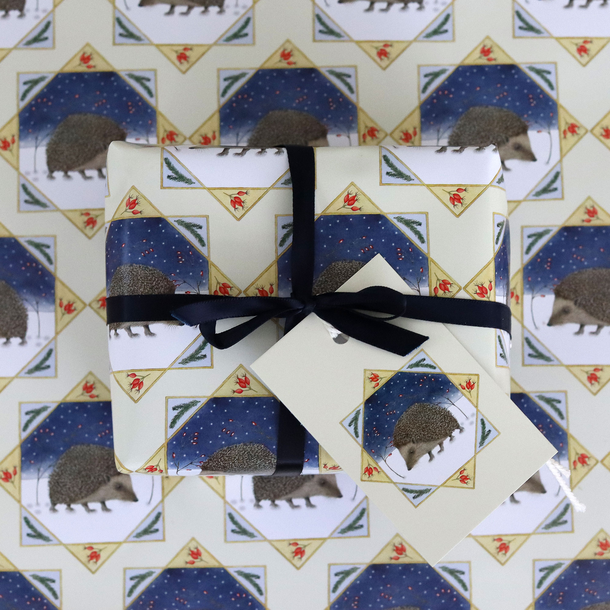 Winter-Hedgehog-Christmas Gift Wrap