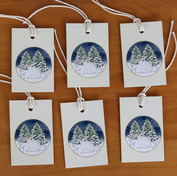 Winter-Mountain-Hare-Christmas Gift tags