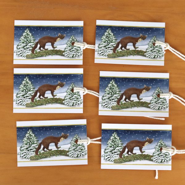 Winter-Pine-Marten-Christmas Gift Tags